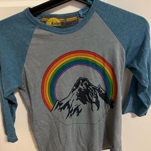 aviator nation baseball graphic shirt 3/4 arm length-super cute-size 10